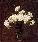 Henri Fantin-latour Canvas Paintings - White Carnations